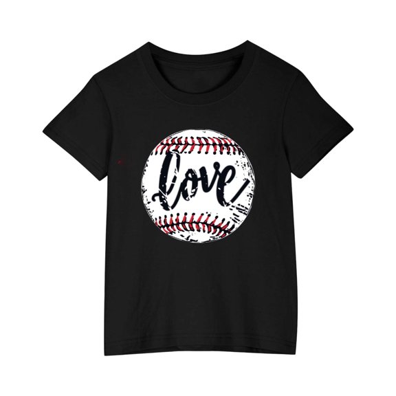 Cute Basic Workout Athletic Brunch Running Tops for Children Boy Girl Fall Summer Short Sleeve Boat Neck Baseball Graphic Tops Blouses Shirts Child 2026