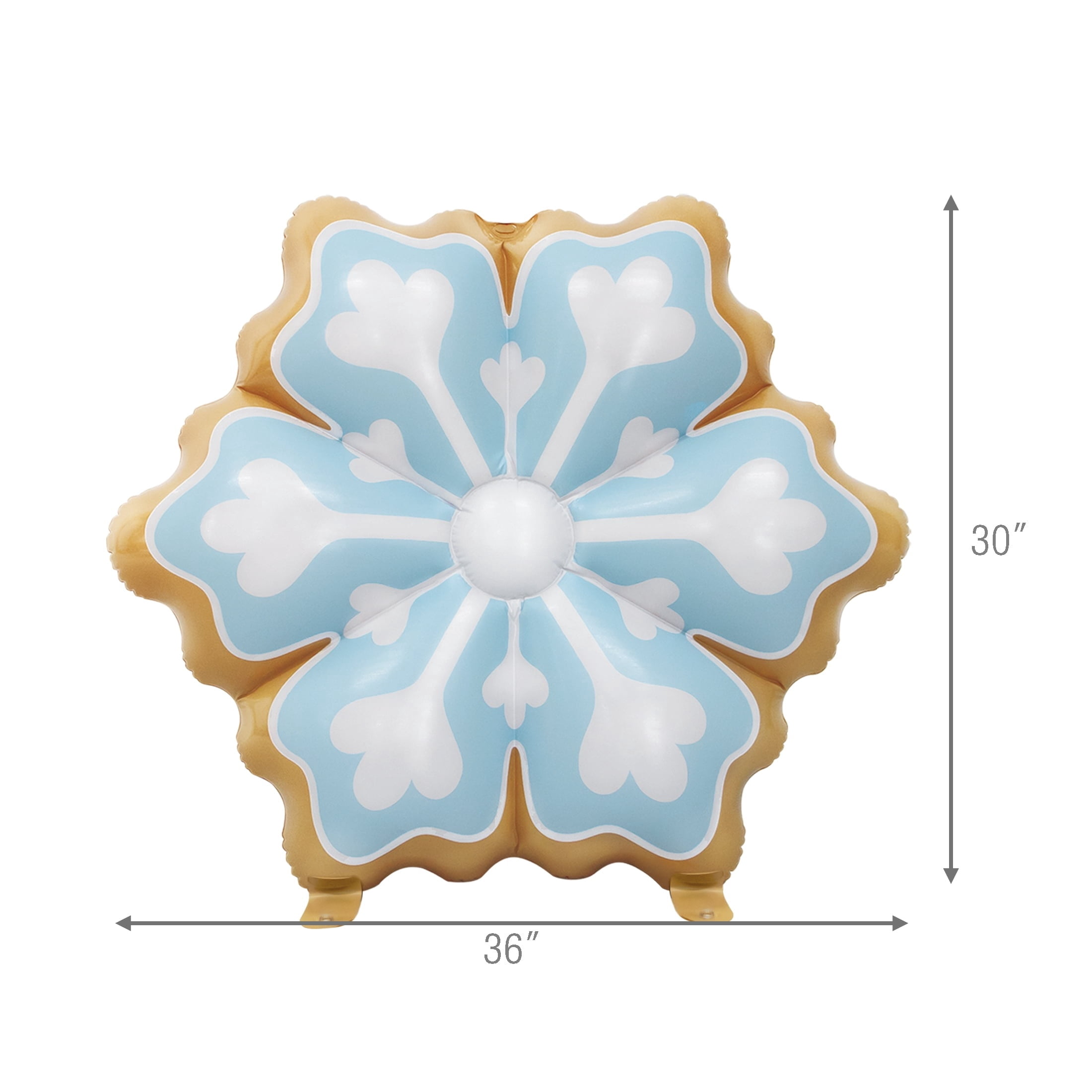 Brown and Blue Blow-Up Snowflake Gingerbread Cookie Christmas Yard Inflatable, 3', by Holiday Time
