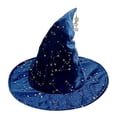 thumbnail image 2 of WCJM Twisted Curved Pointed Velvet Witch Hat Unisex Wide Brim Wizard Hat Halloween Stage Show Novelty Costume Headwear for Festival Party, 2 of 3