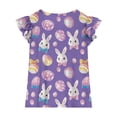thumbnail image 6 of MKOSPLRT Toddler Girls' Easter Bunny Ruffle Hem Top Flutter Sleeve Crewneck Graphic Tees Soft Cotton Shirt for First Easter 12 Years, 6 of 7