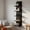 black, variant on 5 Tier Wall Shelves With LED Light, Vertical Column Shelf Floating Storage Home Decor Organizer Tall Tower Design Utility Shelf (White)