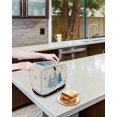 thumbnail image 3 of Blue Christmas Trees Toaster Cover 4 Slice, Large Kitchen Appliance Covers, Navy Winter Snowflakes Retro Beige Toaster Oven Cover with Loop, Bread Machine Cover Polyester Dust Cover Protection, 3 of 4