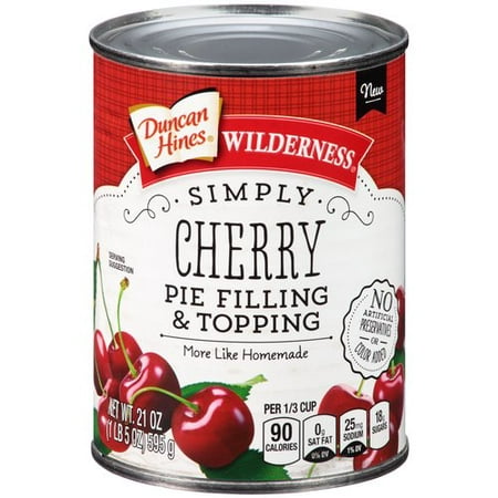 (2 Pack) Duncan Hines Wilderness Simply Cherry Pie Filling & Topping, 21