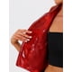 thumbnail image 5 of INSPIRE CHIC Chaleco Corto Sin Mangas de Cuero Sintético Metálico con Solapa para Mujeres S Rojo, 5 of 6
