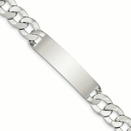 925 Sterling Silver 12.50MM Curb Link ID Bracelet 8.50 Inches