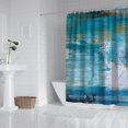 thumbnail image 2 of Ensemble de Rideau de Douche avec Doublure à Boutons-Pression, Style Peinture Multicolore Bleu (1) Rideaux de Douche Doublure de Douche Réutilisable, Doublure de Rideaux en Polyester Chic Contemporain, 72x72 Pouces, 2 of 4