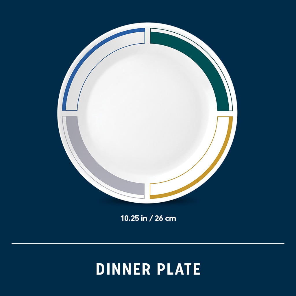 (2 pack) Corelle Color Block 10.25" Dinner Plate