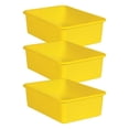 thumbnail image 1 of Teacher Created Resources TCR20410-3 Bac de Rangement en Plastique, Jaune - Grand - Lot de 3, 1 of 1