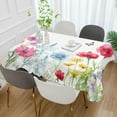 thumbnail image 5 of Coolnut Watercolor Flowers Rectangle Tablecloth Waterproof Polyester Table Clothative Stain Resistant & Wrinkle Resistant Washable Table Cover for Dining Table/Party/Camping 54x57 Inch Decor Gift, 5 of 7