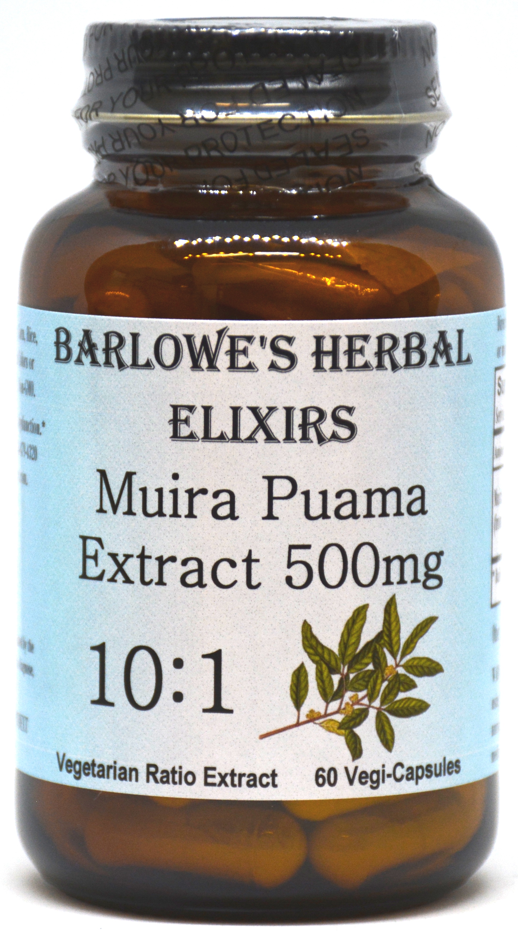 Muira Puama Extract 101 60 500mg VegiCaps Stearate Free, Bottled