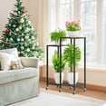thumbnail image 2 of 4 Tier Plant Stand Indoor with Wheels, Metal Tiered Corner Flower Holder Shelf Outdoor for Large Pots, Tall Rolling Rack for Patio Porch Garden Balcony Living Room, Modern Black, 2 of 7