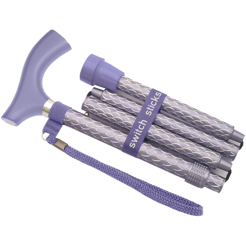 Switch Sticks Folding Walking Stick, Engraved Royal