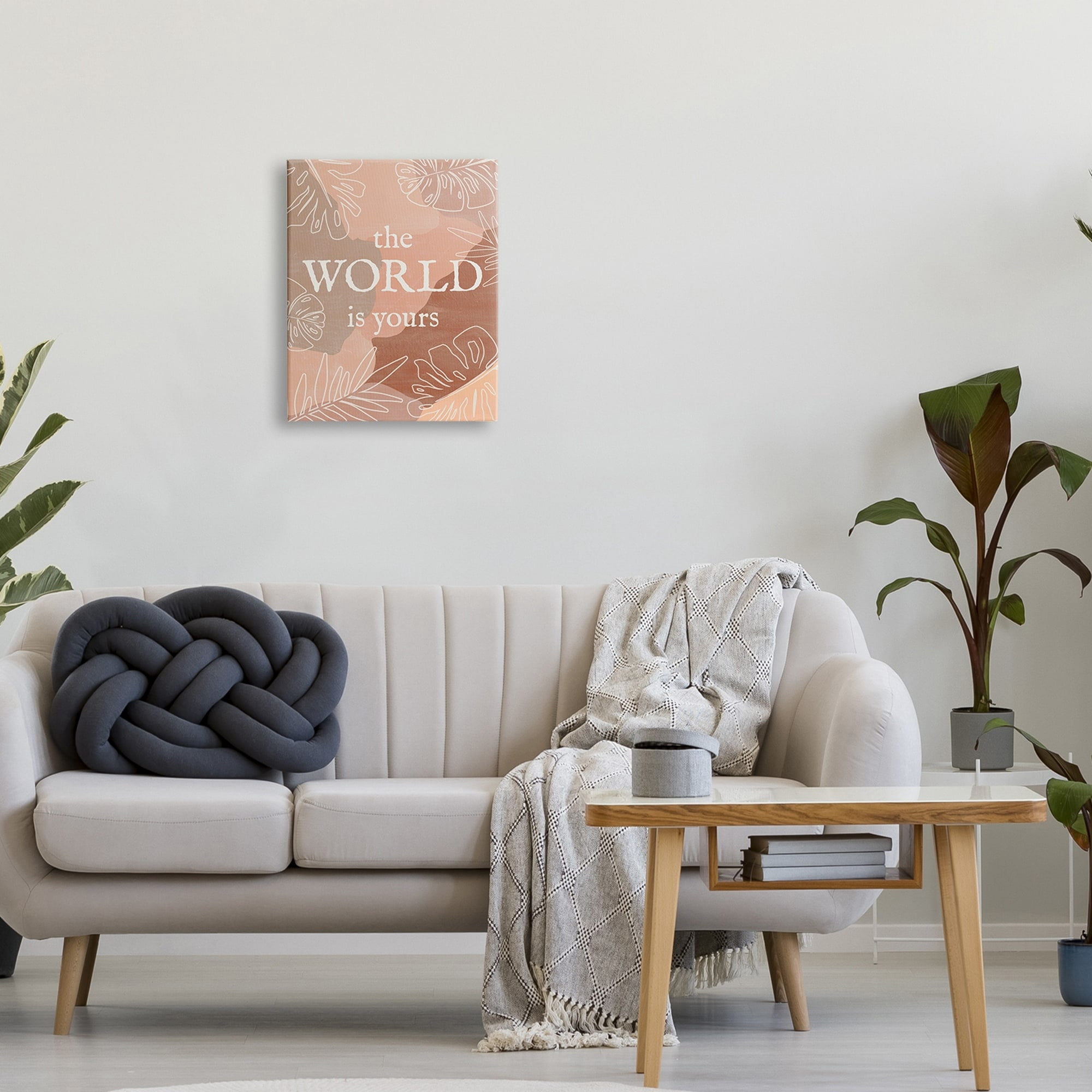 Stupell Industries World Is Yours Monstera Plant Boho Blocked Shapes,16 x 20, Design by Natalie Carpentieri