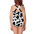 thumbnail image 5 of Yuyamidu Girls One Piece Swimsuit Milk Cow Bathing Suit Hawaii Swimwear Crossback Sleeveless Training Swimsuit Quick Dry Beach Wear, 5 of 7