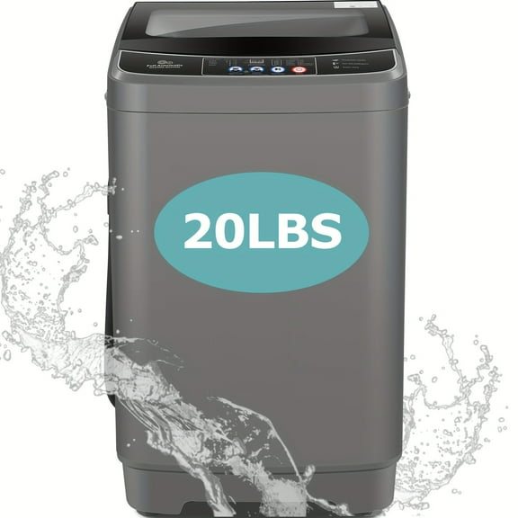 Fully Automatic Portable Washer Dryer Combo, 20Lbs/2.8 Cu.Ft, LED Display, 10 Programs & 8 Water Levels with Drain Pump for Apartment, Dorms, RV