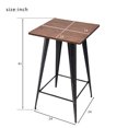 thumbnail image 4 of SEGMART Bistro Height Bar Table, Square Pub Table Bar with Metal Frame, Height Counter Tall Breakfast Kitchen Table, High Top Coffee Cocktail Table for Dining Patio Outdoors, Antique Black, S6708, 4 of 7
