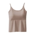 thumbnail image 6 of cocolona Summer Womens Ice Silk Tank Tops with Built in Bras Crew Neck Sleeveless Seamless Camisole Shirts Casual Slim Fit Tees Blouses, 6 of 6