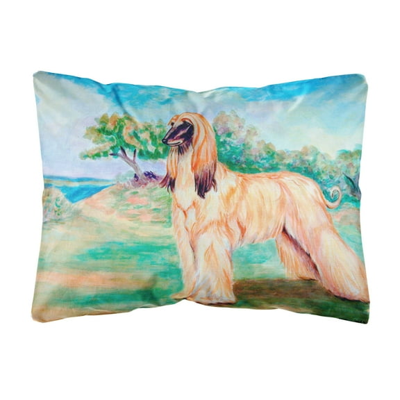 Carolines Treasures 7138PW1216 Afghan Hound Canvas Fabric Decorative Pillow, 12H x16W, multicolor
