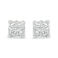 thumbnail image 2 of Haus of Brilliance 14K White Gold 1/2 Cttw Womens Invisible-Set Princess cut Diamond Quad Screw Back Cluster Stud Earrings (H-I Color, SI1-SI2 Clarity), 2 of 7