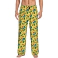 thumbnail image 2 of Picia Roosters And Sunflowers Mens Soft Woven Cotton Elastic Waistband Sleep Pajama Pant Lounge Sleep Pant With Pockets And Drawstring-Large, 2 of 9