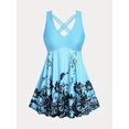 thumbnail image 1 of Tankini con Estampado de Flores Rosegal Leggings de talla grande, 1 of 5
