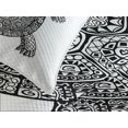 thumbnail image 4 of Ambesonne Turtle Quilted Bedspread Set 3 Pcs, Tribal Art on Tortoise, Queen Size, Black and White, 4 of 5