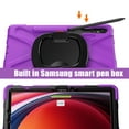 thumbnail image 3 of ELEHOLD Rugged Case for Samsung Galaxy Tab S9 FE /S9 11 Inch Tablet, with 360° Rotation Kickstand Handle Grip Crossbody Shoulder Strap Heavy Duty Shockproof Protective Cover, Purple, 3 of 10