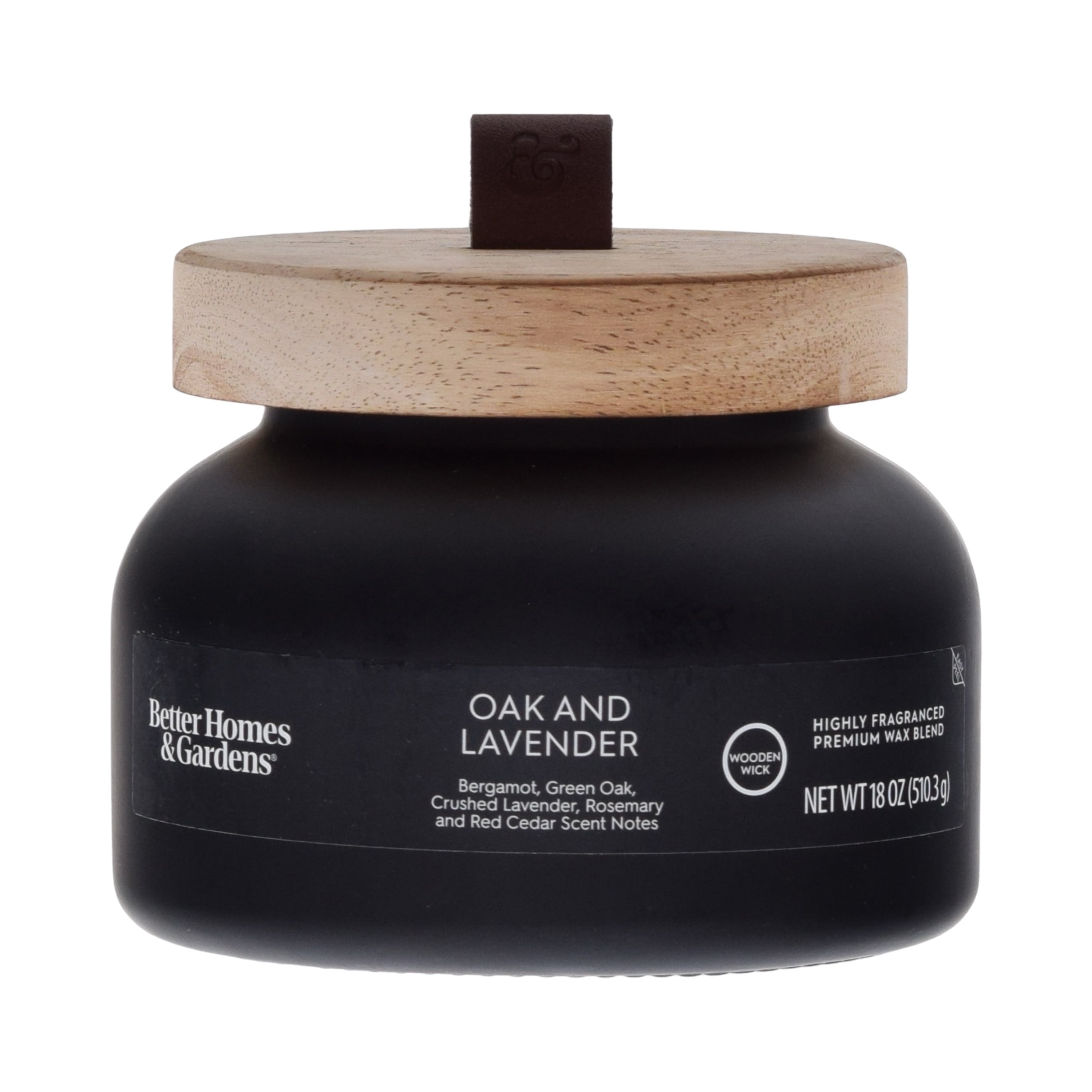 (4 pack) Better Homes and Gardens Oak and Lavender Scented Wooden Wick Bell Jar Candle 18oz.