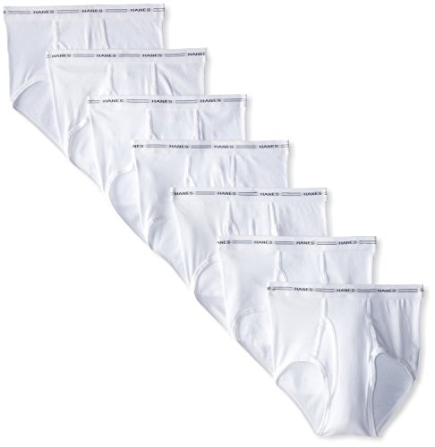 Hanes Mens Tagless No Ride up Briefs with Comfort Flex Waistband (2252P7)- White, XL