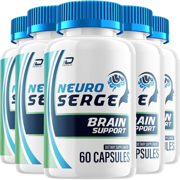 Neuro Serge Capsules – NeuroSerge Natural Blend Memory Focus Support Supplement, 5 Pack, 300 Capsules