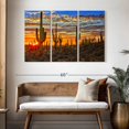 thumbnail image 3 of Elephant Stock Sunset Cactus Wall Art - Horizontal Multi Panel Canvas - Living Room Wall Decor - Floral And Botanical Multi Panel - Blue And Orange Decor - 50" x 32", 3 of 8