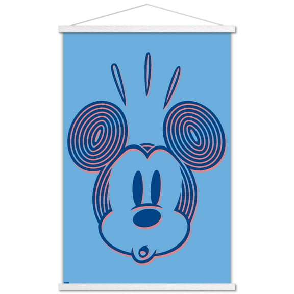 Disney Mickey Mouse - Lines Wall Poster with Wooden Magnetic Frame, 22.375" x 34"