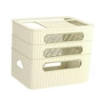 thumbnail image 3 of Router Rack Large Capacity Cord Arrangement Box Office Desktop Organizer Shelves Beige 3 Tier, 3 of 8