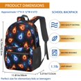 thumbnail image 3 of Baseballs and Auras Pattern 17" Waterproof Oxford School Backpacks for Teens, S-Shape Padded Straps, for School, Travel, Hiking, Camping, 3 of 5