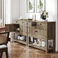 thumbnail image 3 of Homfa Farmhouse Console Table with 2 Drawers& Doors, Sofa Table with Storage Cabinet and Open Shelf for Living Room Entryway, Rustic Brown, 3 of 8