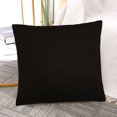 thumbnail image 2 of PiccoCasa 2Pcs Rectangle Viscose Velvet Solid Soft Throw Pillowcases, 18" x 18" Black, 2 of 7