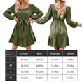 thumbnail image 2 of Vestido Vestido de manga de globo de estilo elegante Traje de vacaciones de mujer de ajuste holgado (Verde XL) Ygjytge Verde T XL para Mujer, 2 of 8