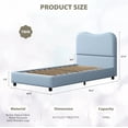 thumbnail image 2 of |17980|elevate your sleep: tamaño individual metal platform marco de cama con sherpa cabecero & de madera slats - no box spring, no noise, blue elegance|, 2 of 7