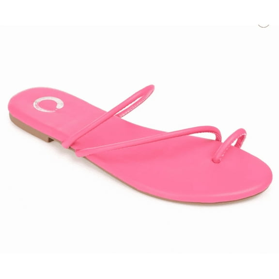 Journee Collection Women's Tanaya Slide Sandals – Magenta, Low Block Heel, Comfortable Slip-On (Size 10)