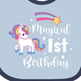 thumbnail image 4 of Inktastic Magical 1st Birthday Rainbow Unicorn with Star Boys or Girls Baby Bib, 4 of 4