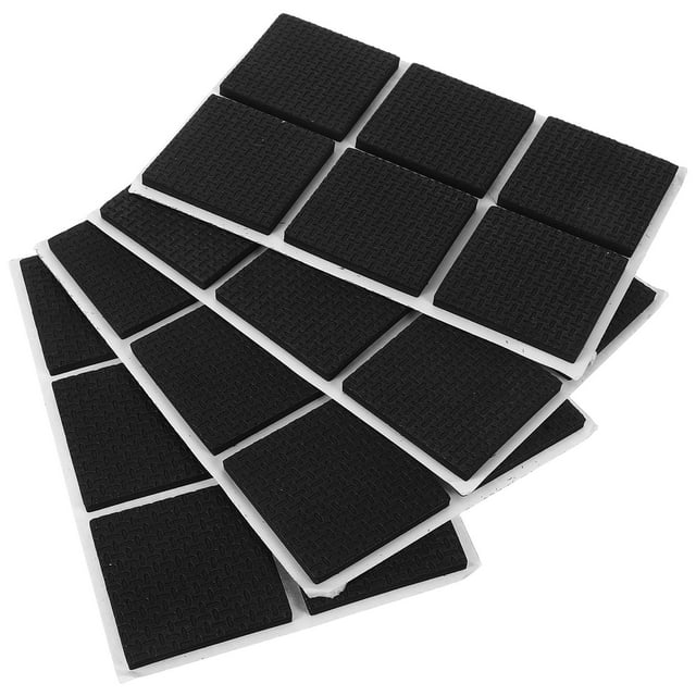 DEEPCRAFF 12Pcs Self Adhesive Furniture Grippers Black Rubber Stops Pads