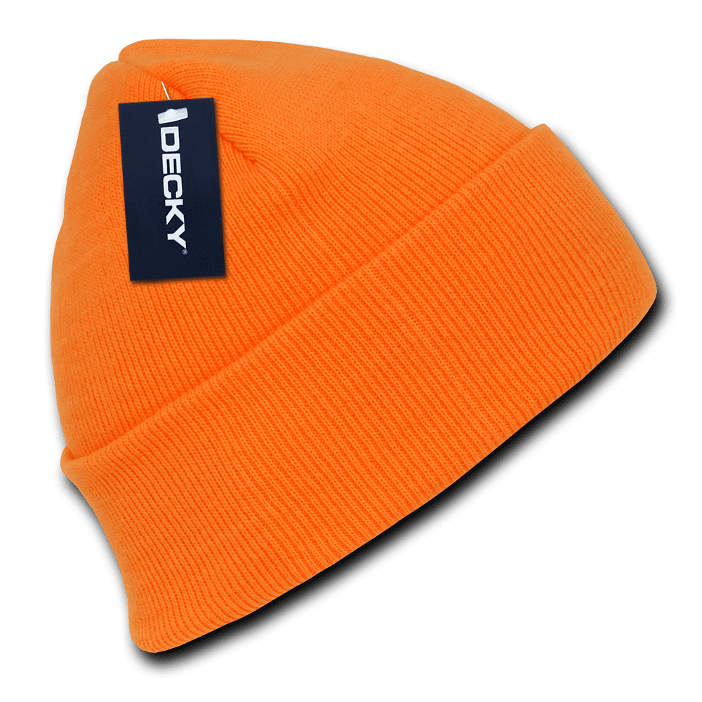 Decky Bright Neon Long Cuffed Beanies Beany For Men Women Knit Ski