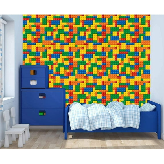 E-Graphic Design Legos Wallpaper for Kids Room Decor – Peel and Stick (24" x 24")