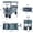 Gray + ABS + Rubber + Steel (Q235), variant on Collapsible Wagon 140L with Removable Canopy and All-Terrain Wheels, Foldable Garden Cart with Brake and Cooler Bag for Camping Beach Shopping, Steel Frame Wagon Cart 220lbs Capacity Black
