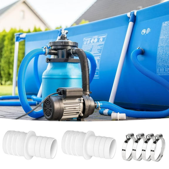Swimming Pool Filter Hose Replacement Kit, Universal 1-1/4 Inch or 1/2 Inch Combo Hose Adapter for Above Ground Pool Pump, Filter, Skimmer