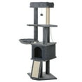 thumbnail image 1 of CoSoTower 50 Inch Cat Tree, Multi-Level Cat Tower with Sisal Scratching Posts and Ramp, Bed, Condo, Hammock, Toy Ball, Grey, 1 of 7