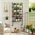 thumbnail image 5 of Costway 4-Tier Ladder Storage Shelves, Rustic Brown, 5 of 10