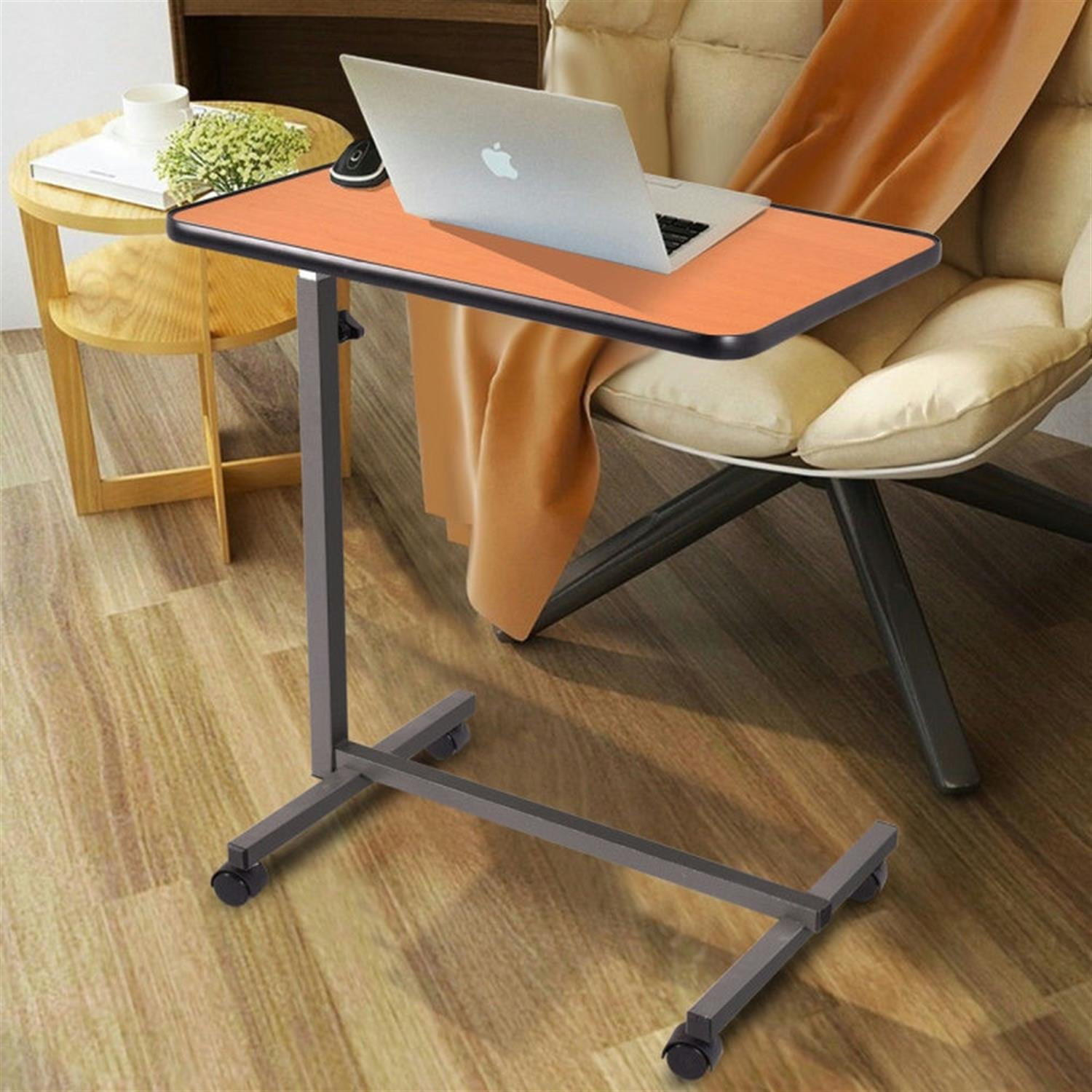 Demi Bonn Overbed Rolling Food Tray Table, Laptop Workstation for Laptops, Books, Tablets, and Art, Brown