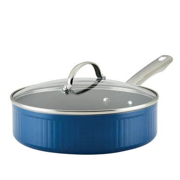 Farberware Style Nonstick Cookware Saute Pan with Lid, 3-Quart, Blue