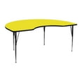 thumbnail image 1 of 48''W x 72''L Kidney Yellow HP Laminate Activity Table - Standard Height Adjustable Legs, 1 of 3